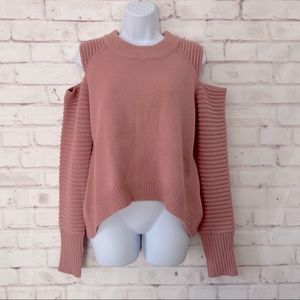 Moto-Inspired Cold Shoulder Sweater
